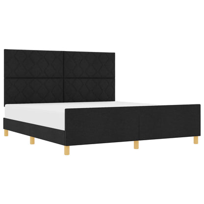 Bedframe met hoofdeinde Zwart 180 x 200 cm Stof