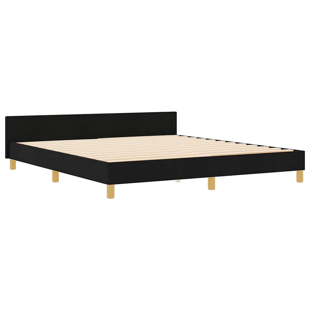 Bedframe met hoofdeinde Zwart 180 x 200 cm Stof