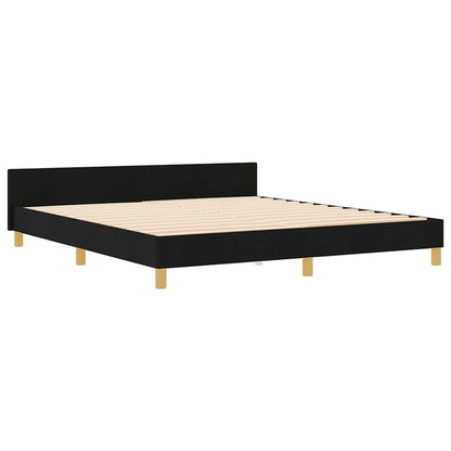 Bedframe met hoofdeinde Zwart 180 x 200 cm Stof