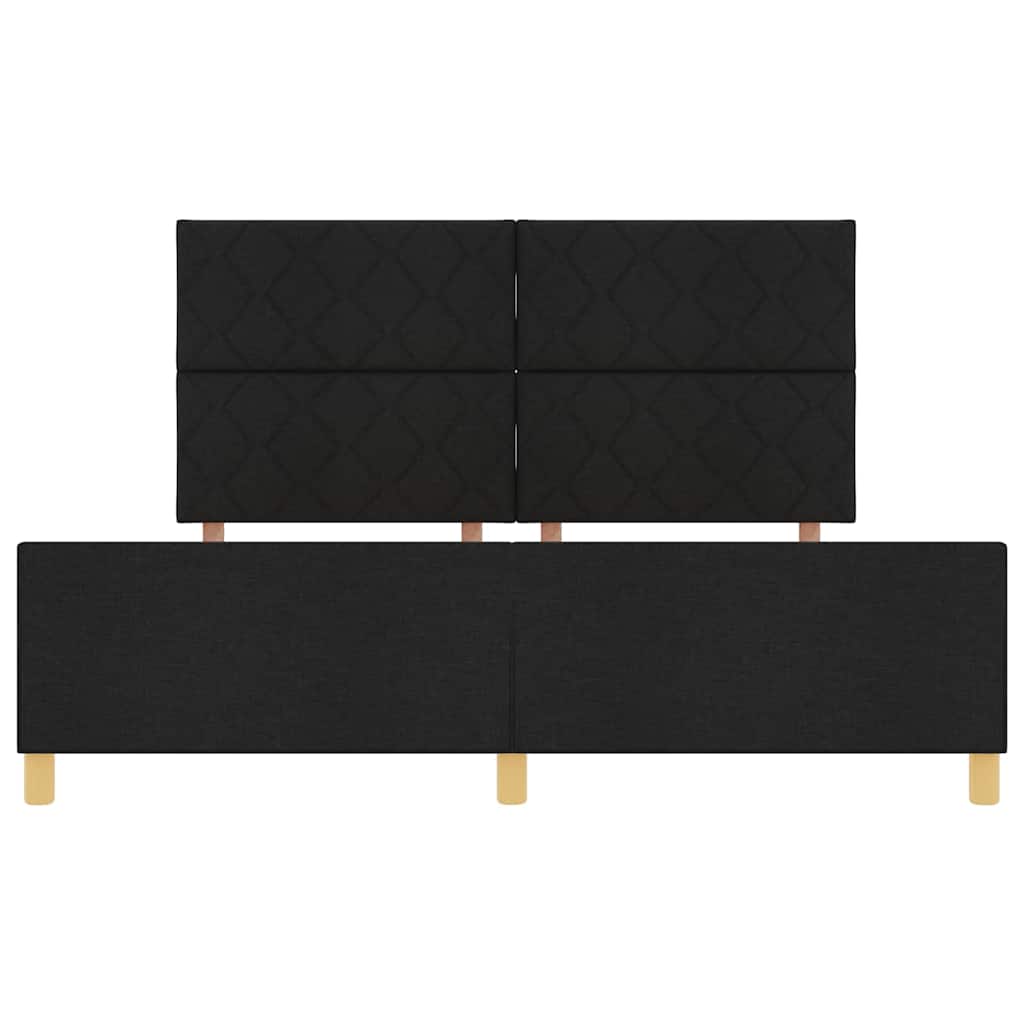 Bedframe met hoofdeinde Zwart 180 x 200 cm Stof