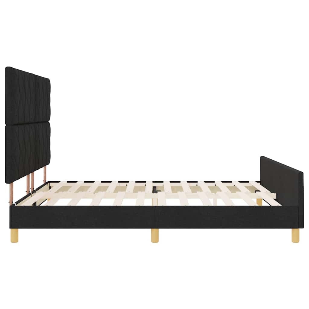 Bedframe met hoofdeinde Zwart 180 x 200 cm Stof