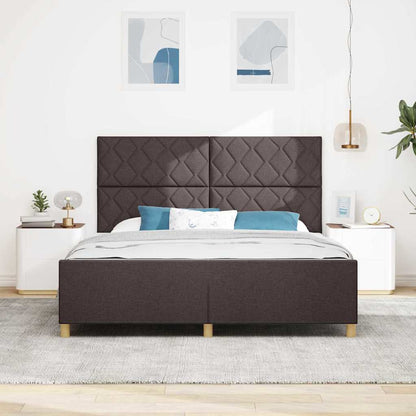 Bedframe met hoofdeinde Donkerbruin 180 x 200 cm Stof