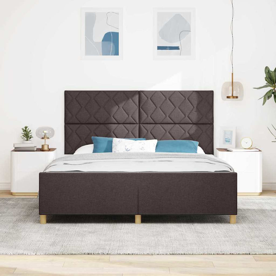 Bedframe met hoofdeinde Donkerbruin 180 x 200 cm Stof