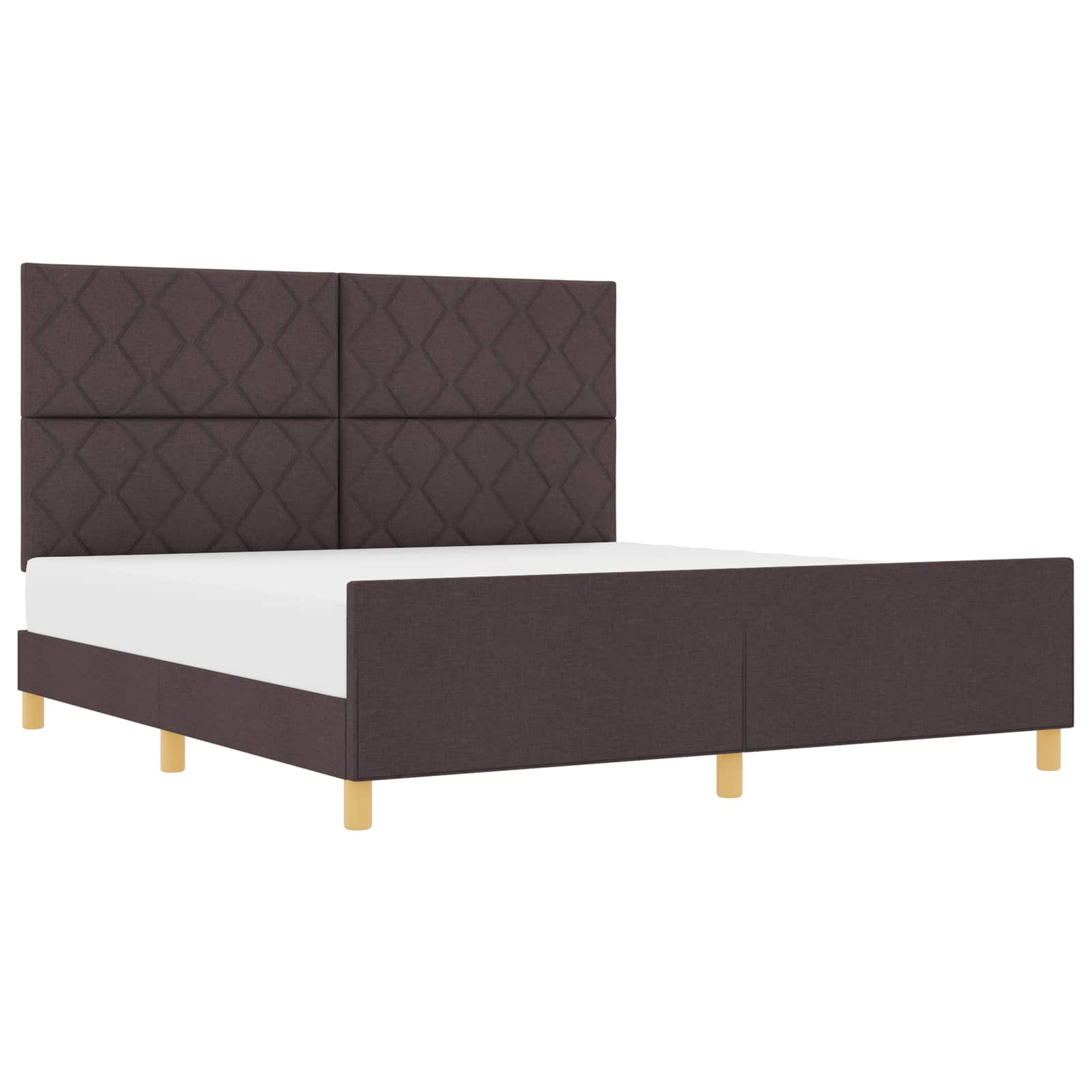 Bedframe met hoofdeinde Donkerbruin 180 x 200 cm Stof