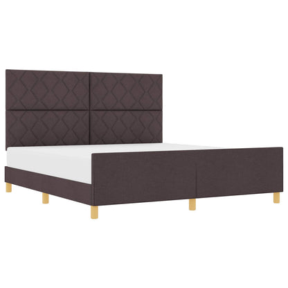 Bedframe met hoofdeinde Donkerbruin 180 x 200 cm Stof