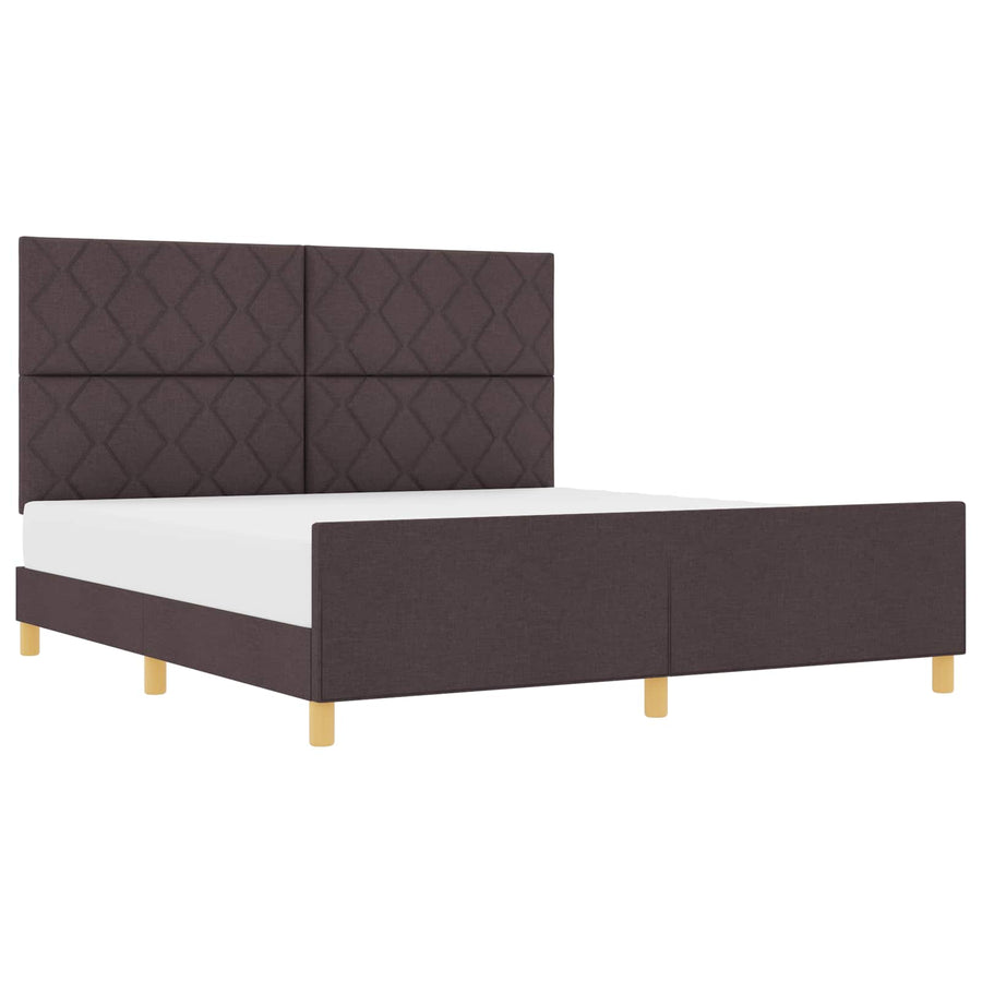 Bedframe met hoofdeinde Donkerbruin 180 x 200 cm Stof