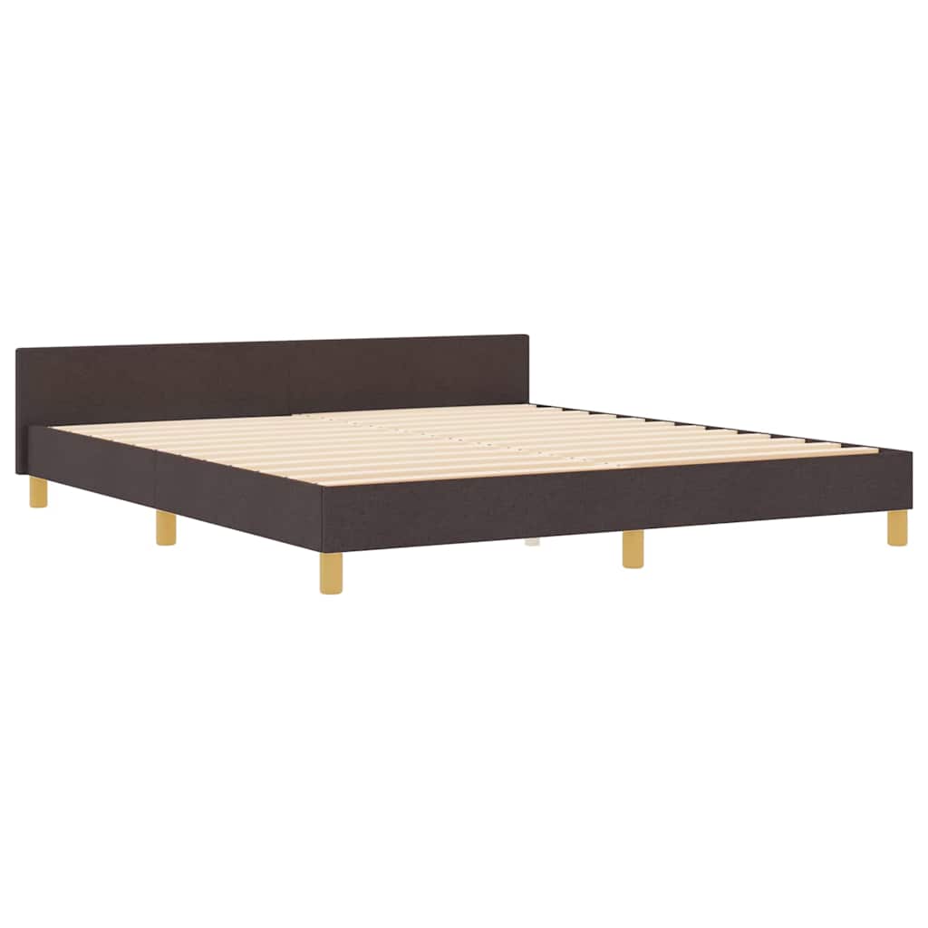 Bedframe met hoofdeinde Donkerbruin 180 x 200 cm Stof
