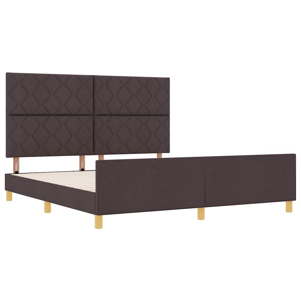 Bedframe met hoofdeinde Donkerbruin 180 x 200 cm Stof