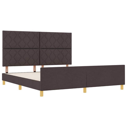 Bedframe met hoofdeinde Donkerbruin 180 x 200 cm Stof