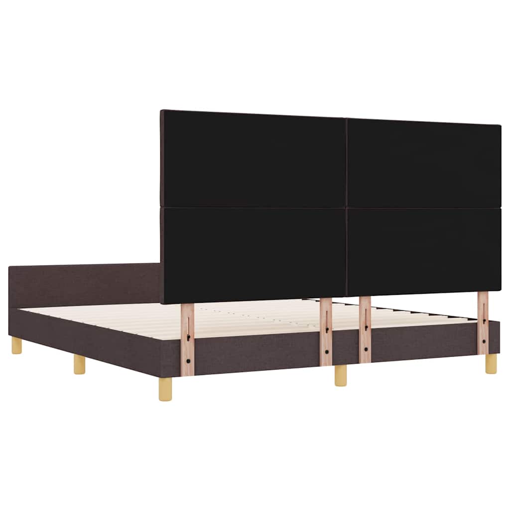 Bedframe met hoofdeinde Donkerbruin 180 x 200 cm Stof