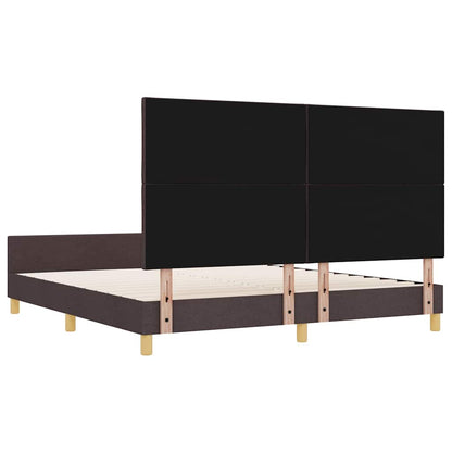 Bedframe met hoofdeinde Donkerbruin 180 x 200 cm Stof