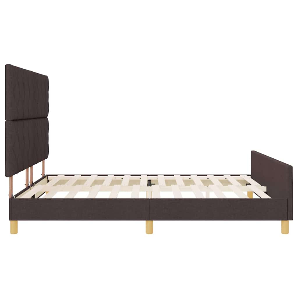 Bedframe met hoofdeinde Donkerbruin 180 x 200 cm Stof