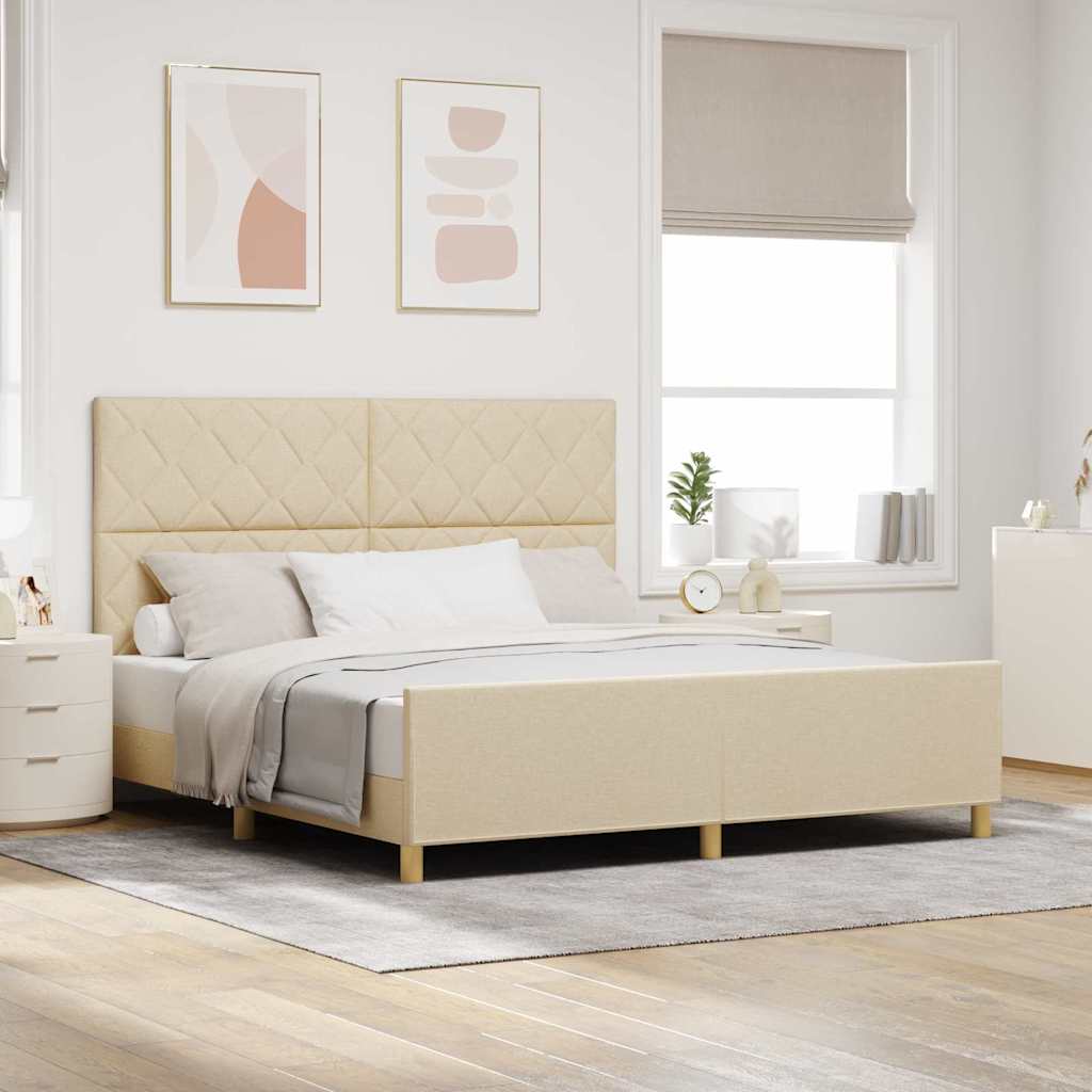 Bedframe met hoofdeinde Crème 180 x 200 cm Stof