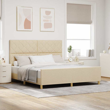Bedframe met hoofdeinde Crème 180 x 200 cm Stof