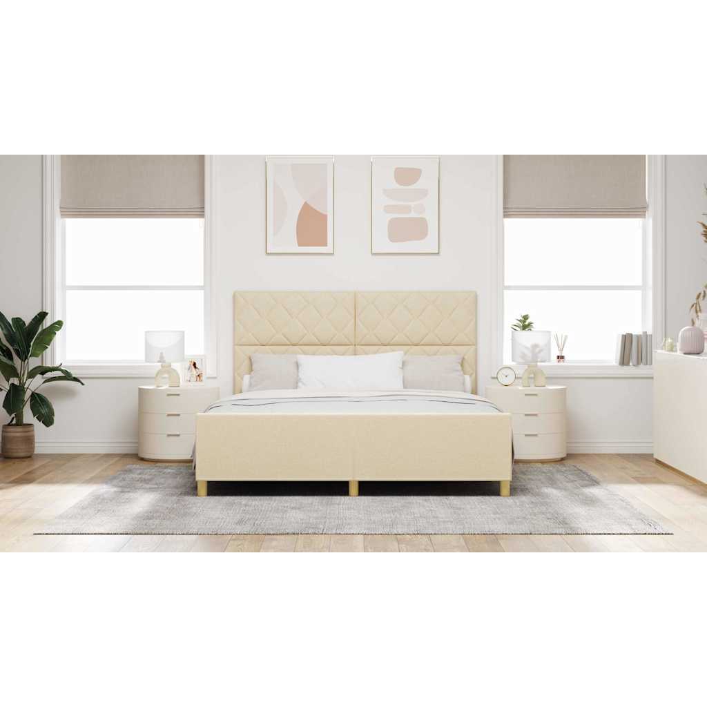 Bedframe met hoofdeinde Crème 180 x 200 cm Stof