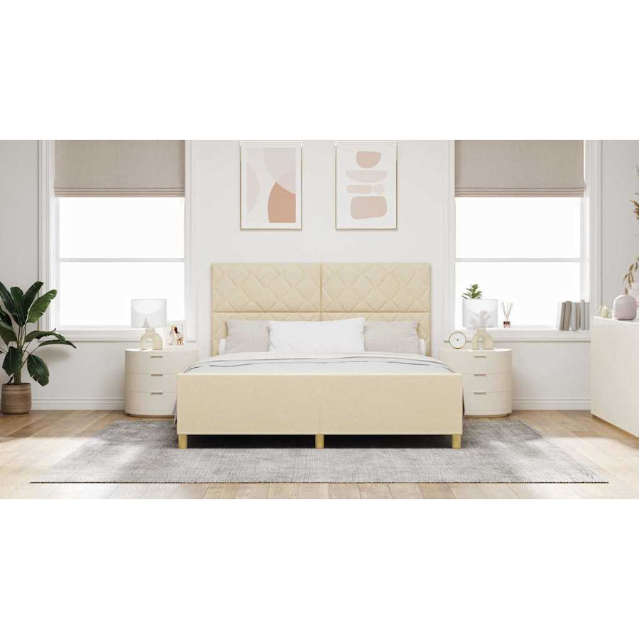 Bedframe met hoofdeinde Crème 180 x 200 cm Stof