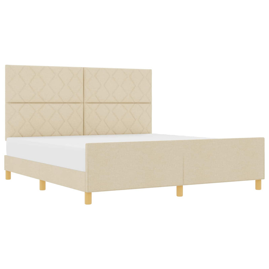 Bedframe met hoofdeinde Crème 180 x 200 cm Stof