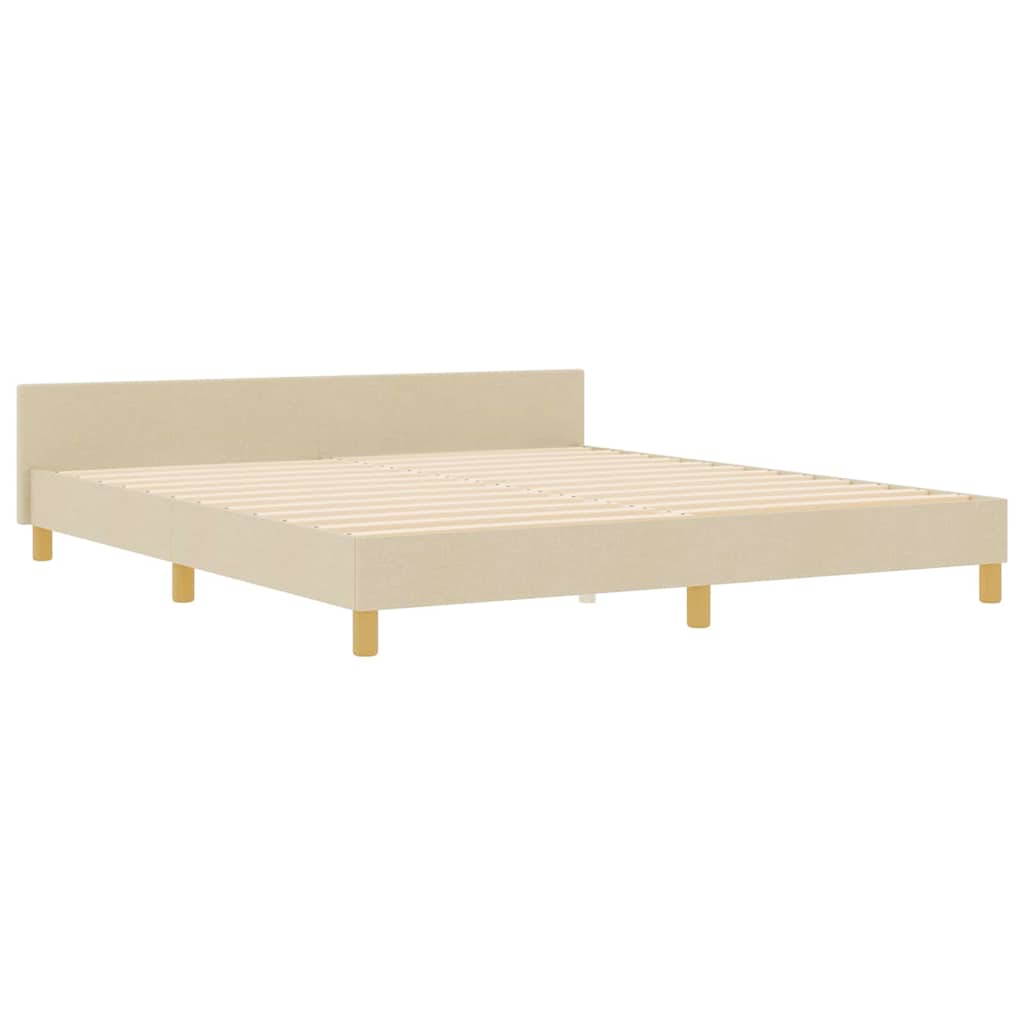 Bedframe met hoofdeinde Crème 180 x 200 cm Stof