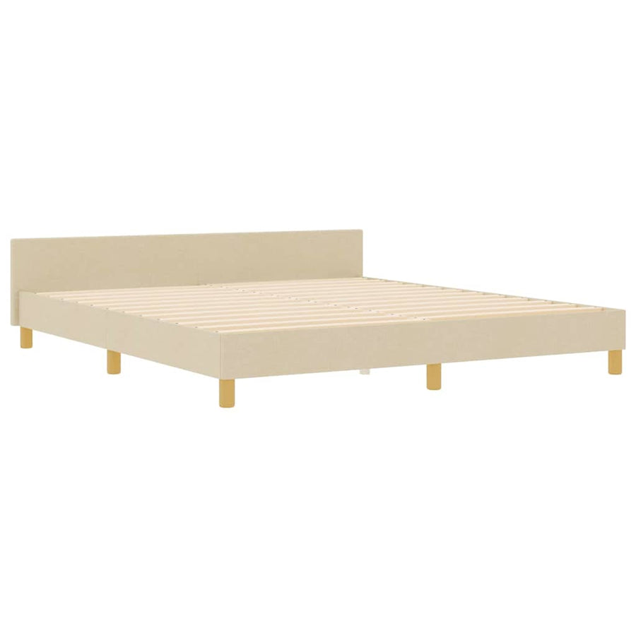 Bedframe met hoofdeinde Crème 180 x 200 cm Stof