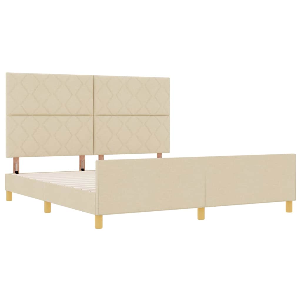 Bedframe met hoofdeinde Crème 180 x 200 cm Stof