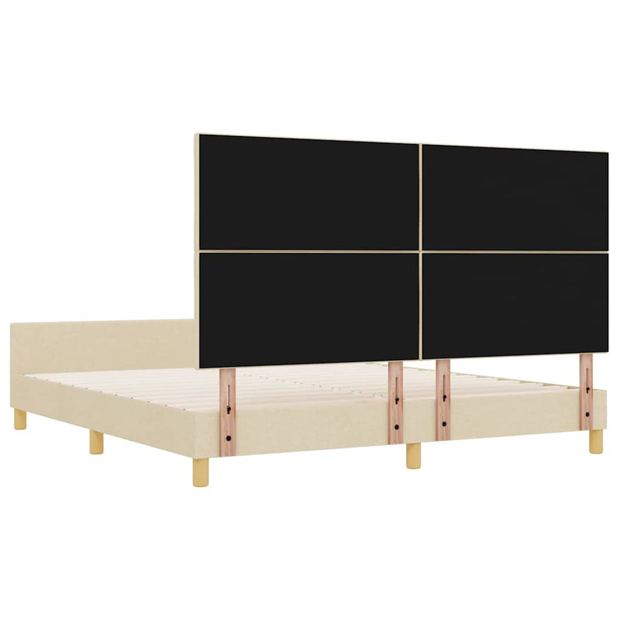 Bedframe met hoofdeinde Crème 180 x 200 cm Stof