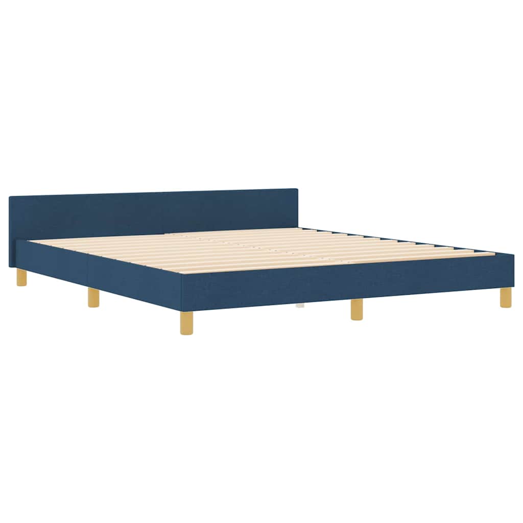 Bedframe met hoofdeinde Blauw 180 x 200 cm Stof