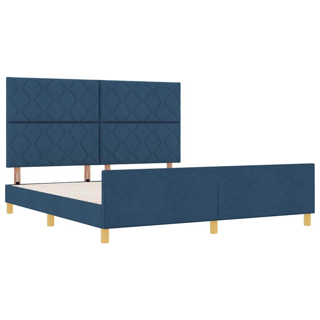 Bedframe met hoofdeinde Blauw 180 x 200 cm Stof
