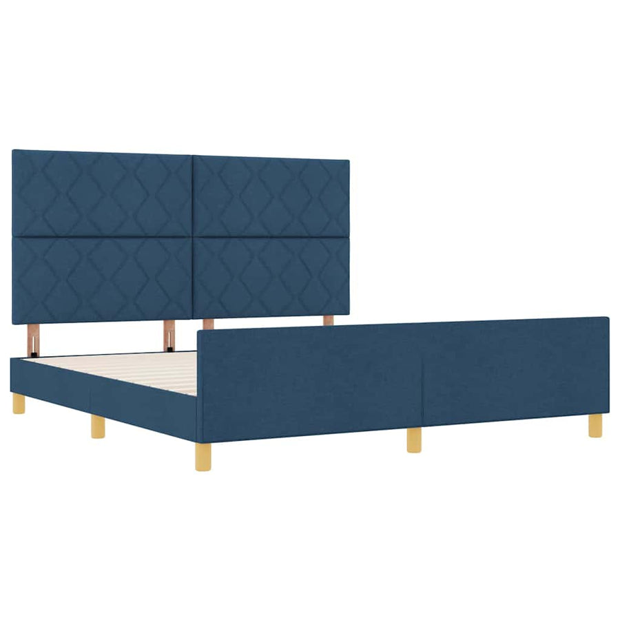 Bedframe met hoofdeinde Blauw 180 x 200 cm Stof