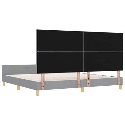 Bedframe met hoofdeinde Lichtgrijs 200 x 200 cm Stof