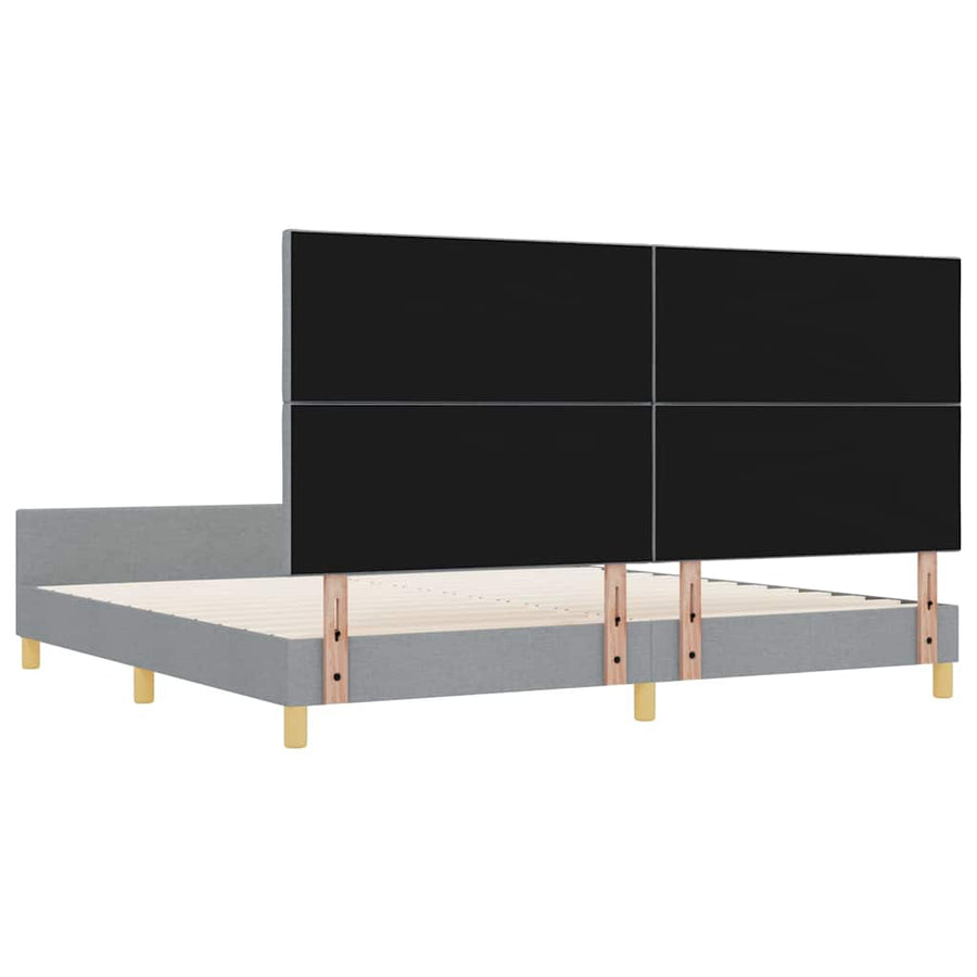 Bedframe met hoofdeinde Lichtgrijs 200 x 200 cm Stof