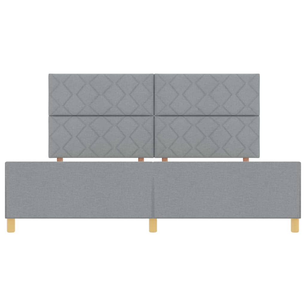Bedframe met hoofdeinde Lichtgrijs 200 x 200 cm Stof