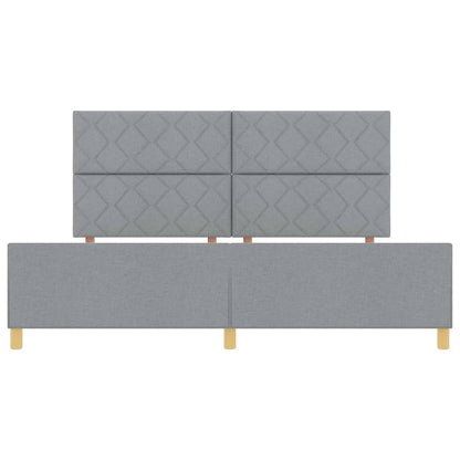 Bedframe met hoofdeinde Lichtgrijs 200 x 200 cm Stof