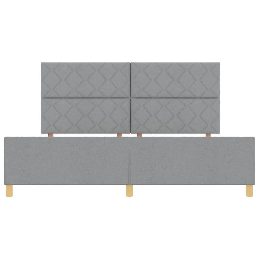 Bedframe met hoofdeinde Lichtgrijs 200 x 200 cm Stof