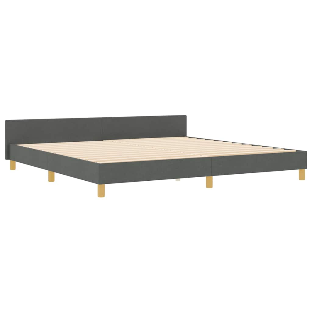 Bedframe met hoofdeinde Donkergrijs 200 x 200 cm Stof
