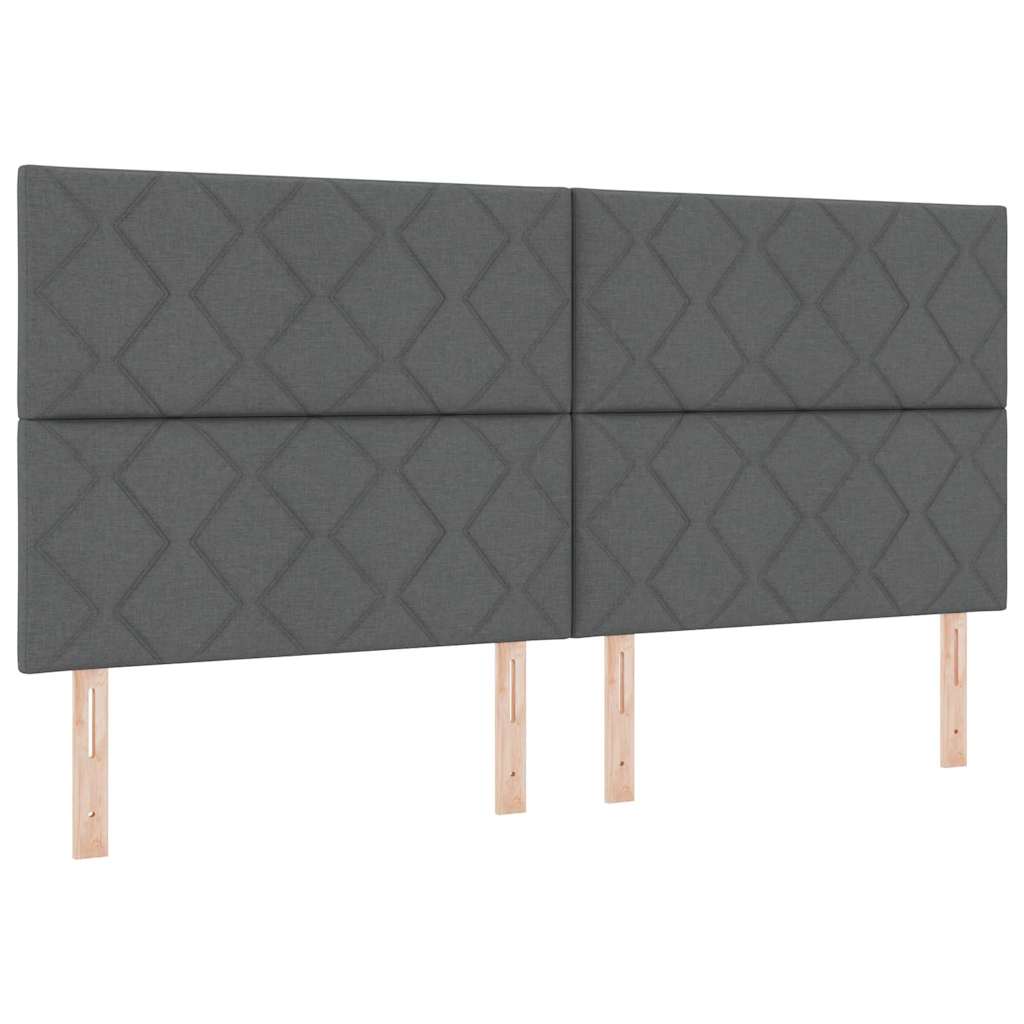 Bedframe met hoofdeinde Donkergrijs 200 x 200 cm Stof