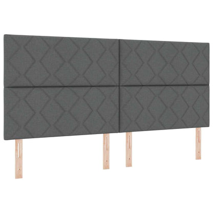 Bedframe met hoofdeinde Donkergrijs 200 x 200 cm Stof