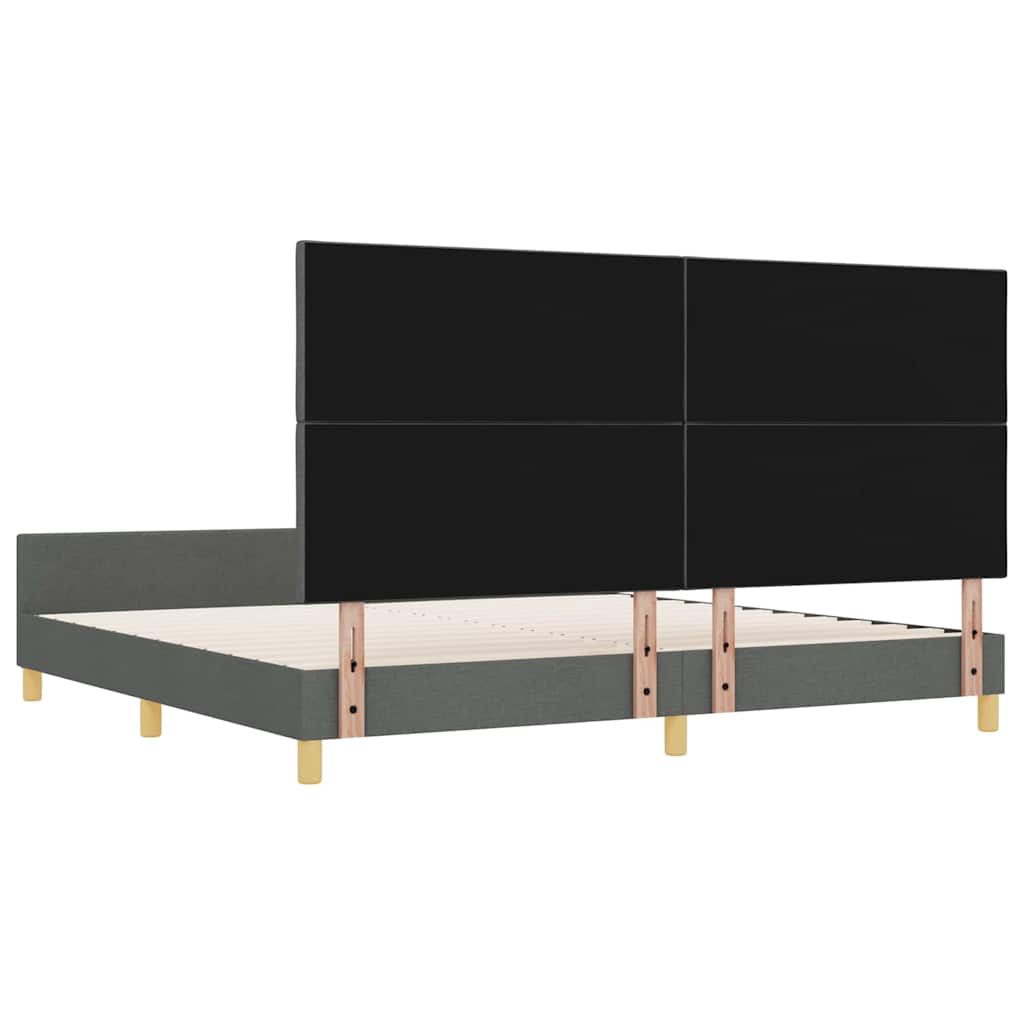 Bedframe met hoofdeinde Donkergrijs 200 x 200 cm Stof