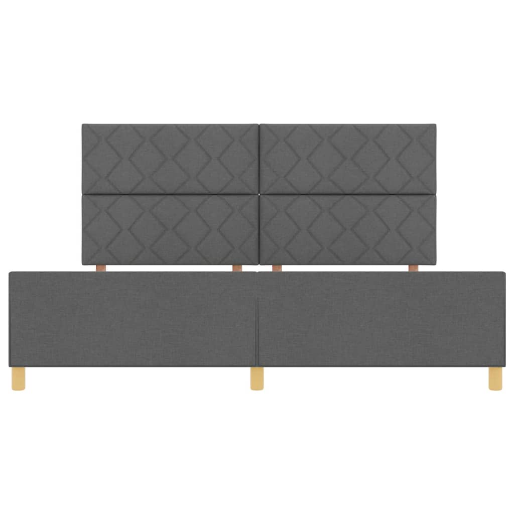 Bedframe met hoofdeinde Donkergrijs 200 x 200 cm Stof