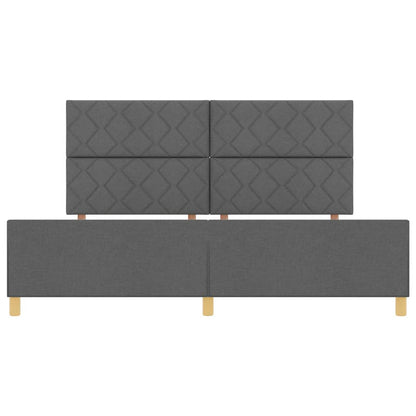 Bedframe met hoofdeinde Donkergrijs 200 x 200 cm Stof
