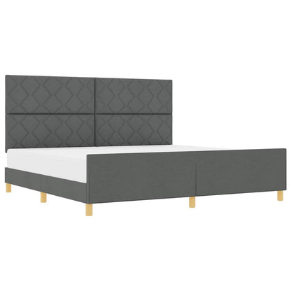 Bedframe met hoofdeinde Donkergrijs 200 x 200 cm Stof