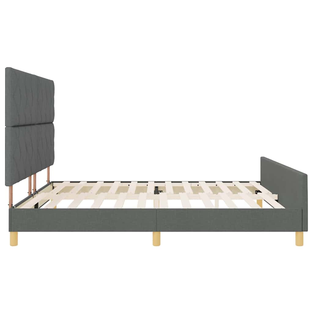 Bedframe met hoofdeinde Donkergrijs 200 x 200 cm Stof