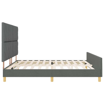 Bedframe met hoofdeinde Donkergrijs 200 x 200 cm Stof