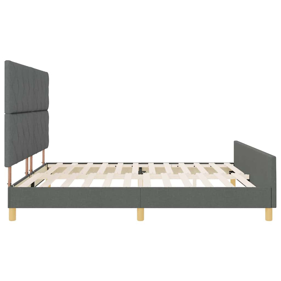 Bedframe met hoofdeinde Donkergrijs 200 x 200 cm Stof