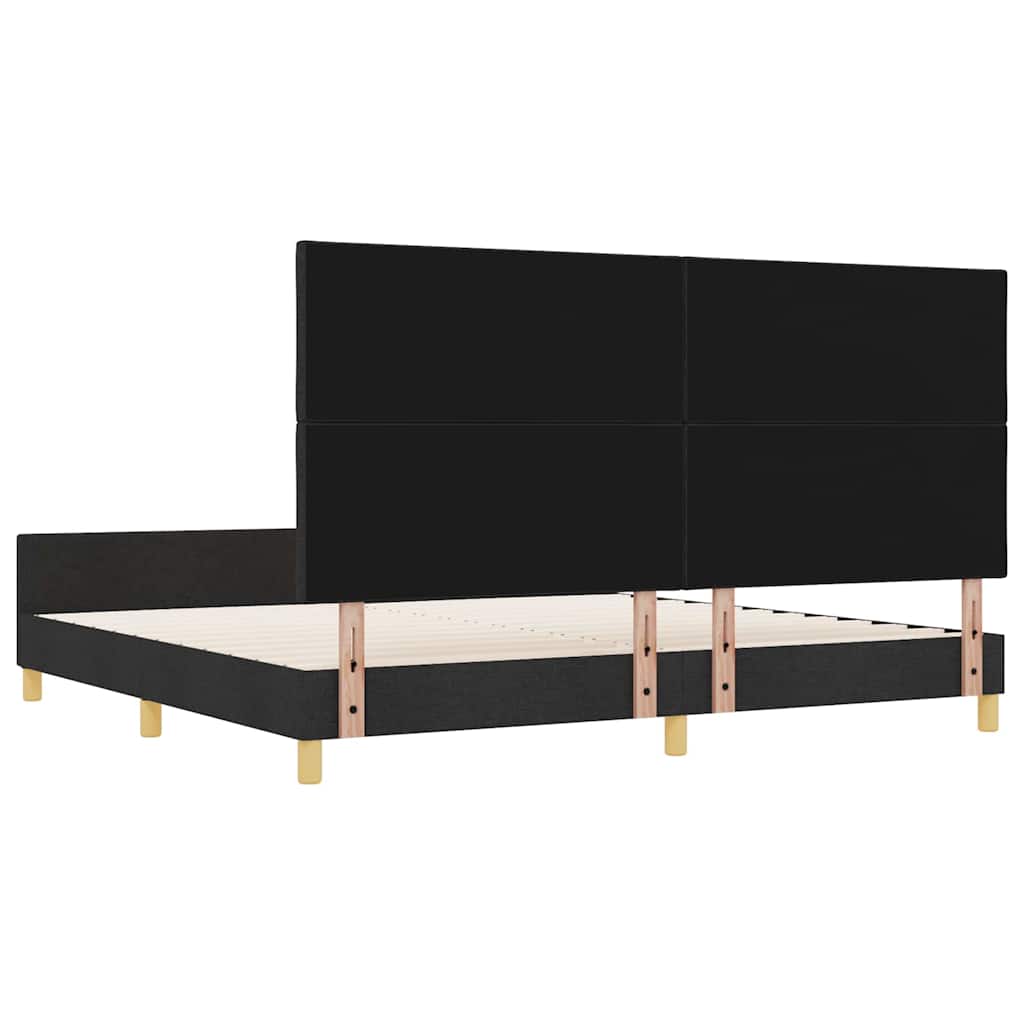 Bedframe met hoofdeinde Zwart 200 x 200 cm Stof