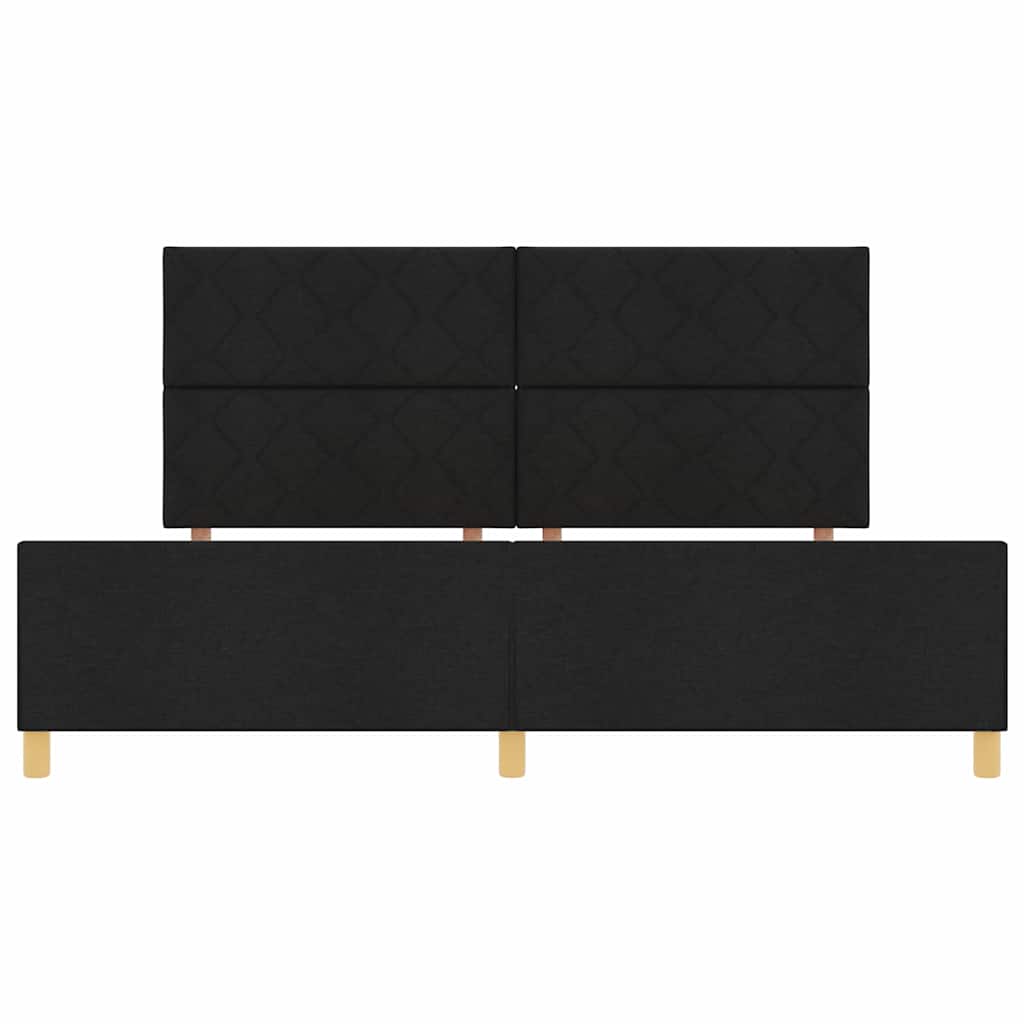 Bedframe met hoofdeinde Zwart 200 x 200 cm Stof