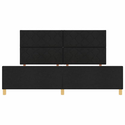 Bedframe met hoofdeinde Zwart 200 x 200 cm Stof