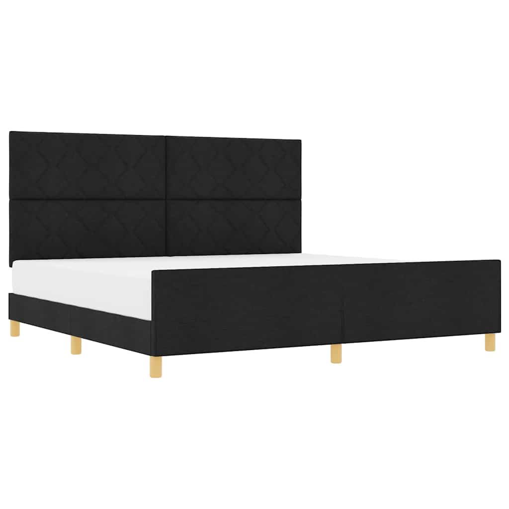 Bedframe met hoofdeinde Zwart 200 x 200 cm Stof