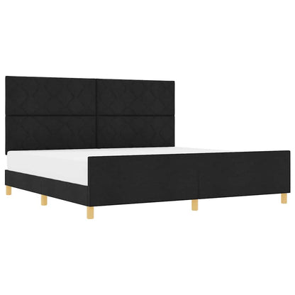 Bedframe met hoofdeinde Zwart 200 x 200 cm Stof
