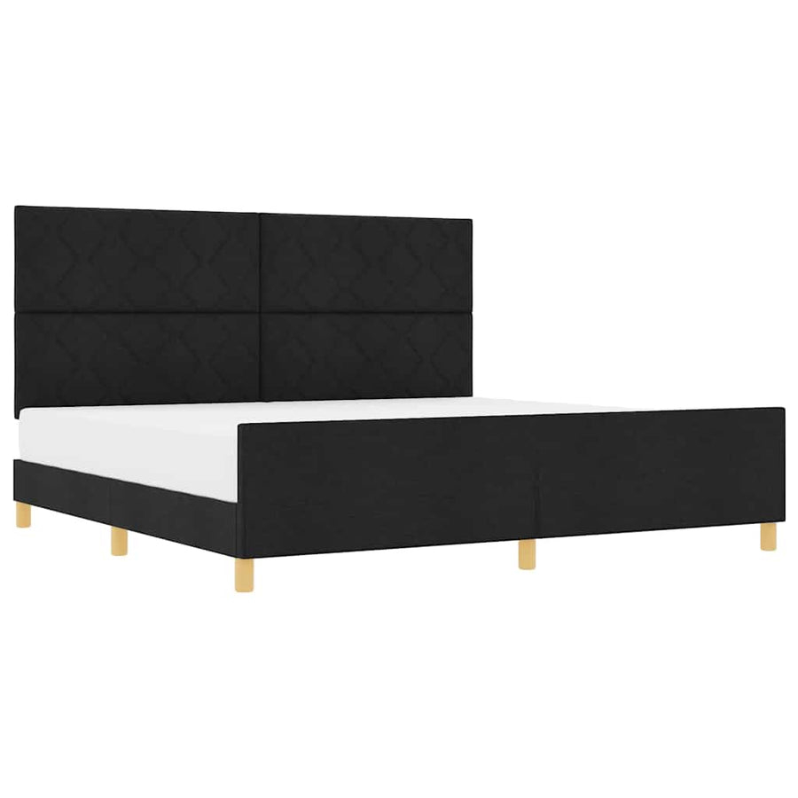 Bedframe met hoofdeinde Zwart 200 x 200 cm Stof