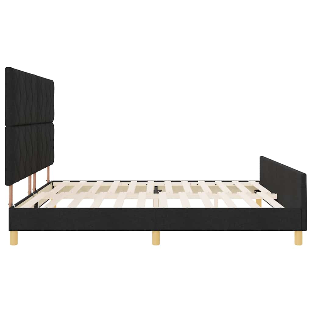 Bedframe met hoofdeinde Zwart 200 x 200 cm Stof